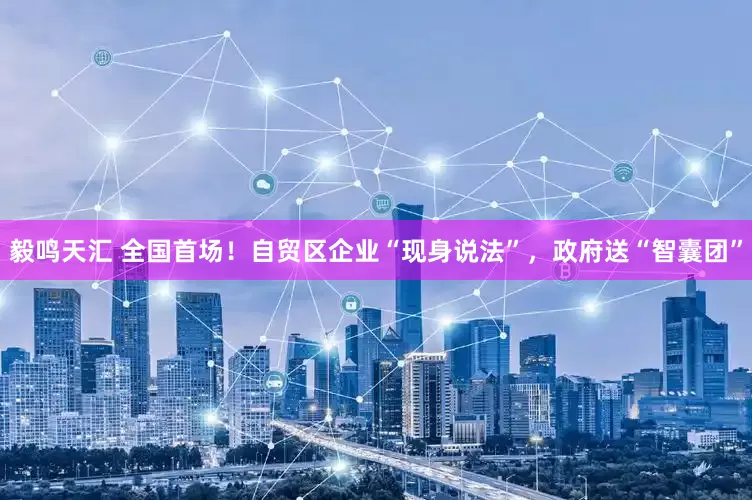 毅鸣天汇 全国首场！自贸区企业“现身说法”，政府送“智囊团”